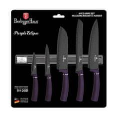 Berlingerhaus Komplet nožev z magnetnim držalom 6 kosov Purple Metallic Line BH-2681
