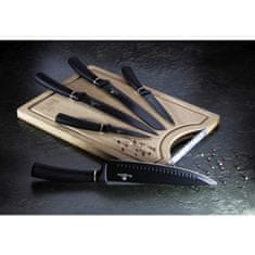 Berlingerhaus Komplet nožev z neprijemljivo površino + deska za rezanje 6 kosov Black Silver Collection BH-2549