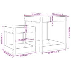 Vidaxl Miza za pesek 2 kosa trden les douglas