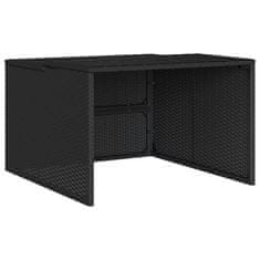 Vidaxl Garaža za robotsko kosilnico črna 86x90x52/57 cm poli ratan