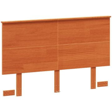 Vidaxl Vzglavje voščeno rjava 120 cm trdna borovina
