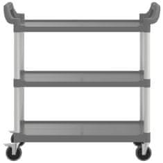 Greatstore 3-nadstropni voziček siv 99x50x96 cm aluminij