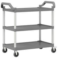 Greatstore 3-nadstropni voziček siv 99x50x96 cm aluminij