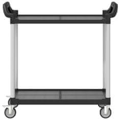 Vidaxl 2-nadstropni voziček črn 99x50x97 cm aluminij