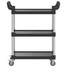 Greatstore 3-nadstropni voziček črn 81x41x92 cm aluminij