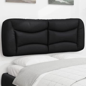 Vidaxl vidaXL Blazina za vzglavje, črna, 140 cm, umetno usnje