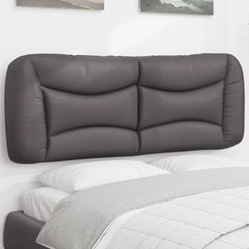 Vidaxl vidaXL Blazina za vzglavje, siva, 140 cm, umetno usnje