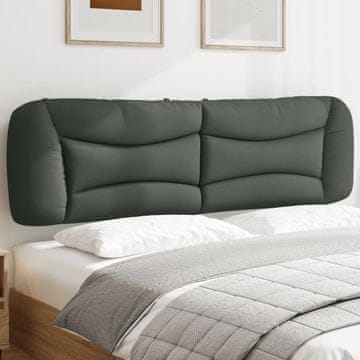 Vidaxl vidaXL Blazina za vzglavje, temno siva, 180 cm, blago