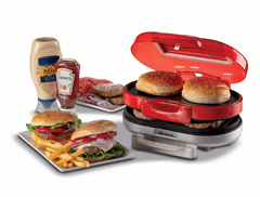 Ariete Party Time 205 aparat za pripravo hamburgerjev, rdeč