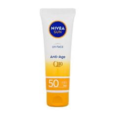 Nivea Sun UV Face Q10 Anti-Age SPF50 krema za sončenje proti gubam 50 ml za ženske