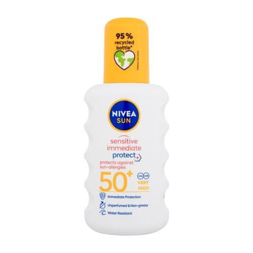 Nivea Sun Sensitive Immediate Protect+ Sun-Allergy SPF50+ sprej za zaščito pred soncem za občutljivo kožo 200 ml