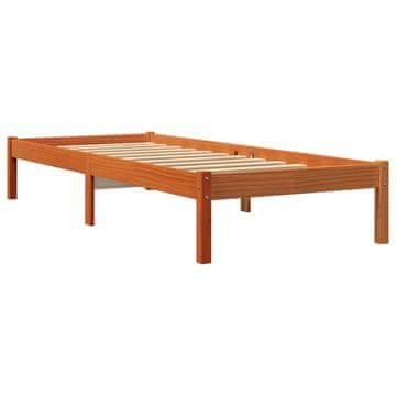 Vidaxl Posteljni okvir brez vzmetnice voščeno rjav 100x200 cm borovina