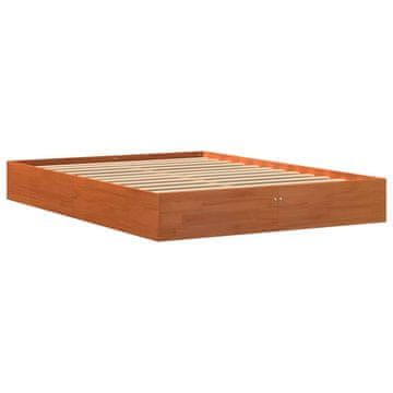 Vidaxl Posteljni okvir brez vzmetnice voščeno rjav 120x190 cm borovina