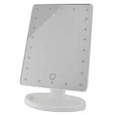 Malatec 22 LED osvetljeno kozmetično ogledalo vrtljivo USB belo