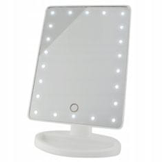 Malatec 22 LED osvetljeno kozmetično ogledalo vrtljivo USB belo
