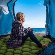 Ultra lahka napihljiva blazina z vzglavjem in vgrajeno pumpo/tlačilko, idealna za kampiranje, ležanje na plaži ali travniku, odlično darilo za pohodnike in popotnike, 193x58 cm, SleepMat