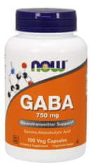 NOW Foods GABA (gama-aminomaslena kislina) 750 mg, 100 kapsul