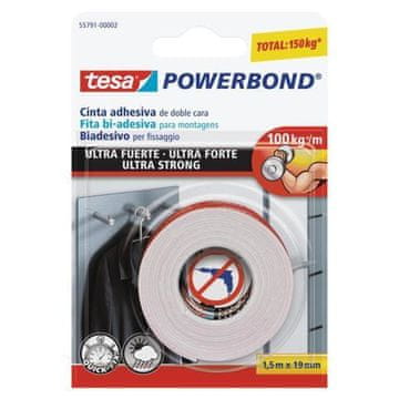 Tesa Lepilni trak TESA Powerbond Ultra Strong (19 mm x 1,5 m)