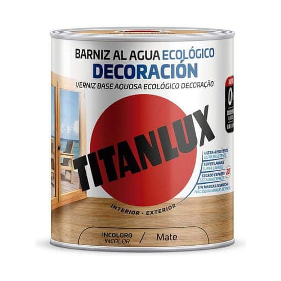 BigBuy Lak na vodni osnovi Titanlux m22100014 Ecological 250 ml Brezbarvni mat