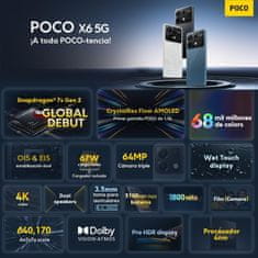 POCO X6 5G pametni telefon 8/256GB, moder