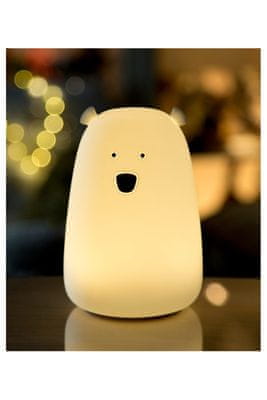  Rabbit & Friends mehka lučka, medved, bela, USB-C polnjenje