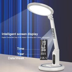 MG DL-02 brezžična namizna svetilka z digitalno uro, bela