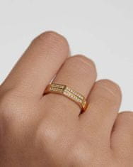 PDPAOLA Spodoben pozlačen prstan z Olympia cirkoni AN01-A06 (Obseg 52 mm)