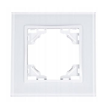 Quadra Stekleni okvir za enojno vtičnico Quadra bel