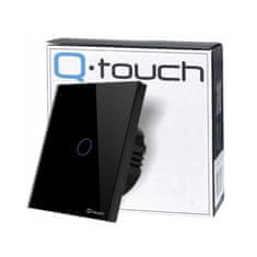 Q-touch Enojno stekleno stikalo na dotik Q-touch črno