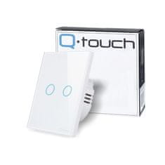 Q-touch Dvojno stekleno stikalo na dotik Q-touch belo