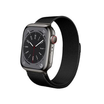 Crong Crong Milano Steel - Pašček iz nerjavečega jekla za Apple Watch 42/44/45/49 mm (črn)