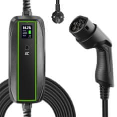 shumee Zelena celica - mobilni polnilnik GC EV PowerCable 3,6 kW Schuko - tip 2 za polnjenje električnih avtomobilov in priključnih hibridov