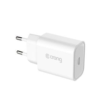 shumee Potovalni polnilnik Crong USB-C - USB-C Power Delivery 20W stenski polnilnik (bel)