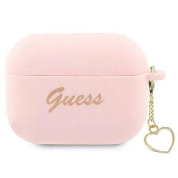 Guess Silikonski obesek Guess v obliki srca - ovitek za AirPods Pro 2 (roza)