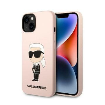 Karl Lagerfeld Silikonski ovitek Karl Lagerfeld NFT Ikonik - iPhone 14 Plus (roza)