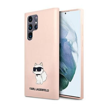 Karl Lagerfeld Silikonski ovitek Karl Lagerfeld NFT Choupette za Samsung Galaxy S23 Ultra (roza)