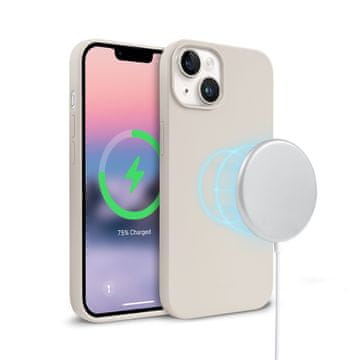 Crong Crong barvni ovitek Magnetic - iPhone 14 Plus MagSafe Case (Stone Beige)