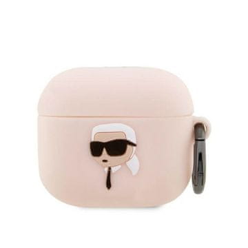 Karl Lagerfeld Silikonski ovitek Karl Lagerfeld NFT Karl Head 3D - AirPods 3 (roza)