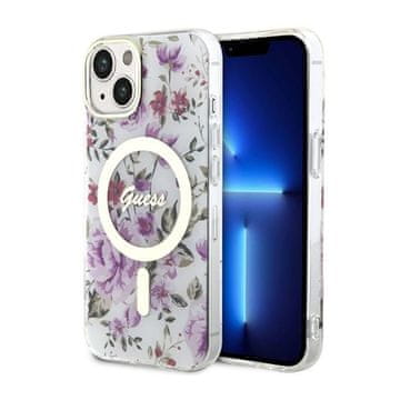 Guess Ovitek Guess Flower MagSafe - prozoren za iPhone 14