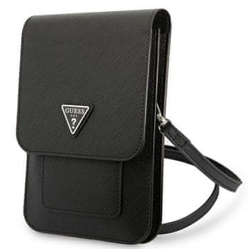 Guess Denarnica Guess Saffiano Triangle za mobilni telefon - Črna