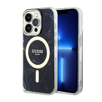 Guess Ovitek Guess Marble MagSafe - iPhone 14 Pro Max (črn)