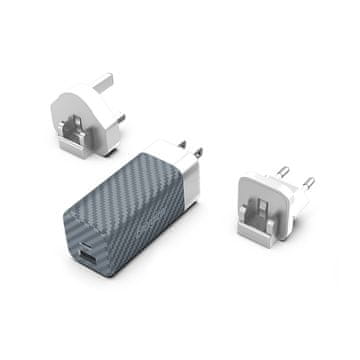 Energizer Energizer Ultimate - Multiplug EU / UK / US GaN USB-C & USB-A 65 W PD stenski polnilnik (srebrn)