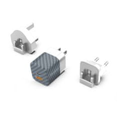 Energizer Energizer Ultimate - Multiplug EU / UK / US GaN USB-C & USB-A 38 W PD + stenski polnilnik QC3.0 (srebrn)