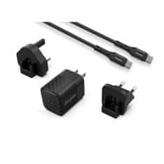 Energizer Energizer Ultimate - Multiplug EU/UK/US GaN USB-C 20W PD stenski polnilnik + kabel USB-C (črn)