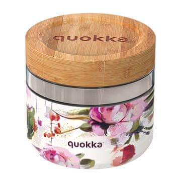shumee Quokka Deli Food Jar - steklena posoda za hrano / škatla za malico 820 ml (temni cvetovi)