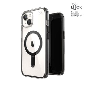 Speck Ovitek Speck Presidio Perfect-Clear ClickLock & Magsafe - za iPhone 15 / iPhone 14 / iPhone 13 (prozoren / mat črn / skrilasto siv)