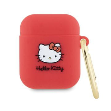 HELLO KITTY Silikonska 3D mucka glava Hello Kitty - etui za AirPods 1/2 generacije (fuksija)