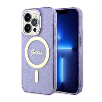 Guess Ovitek Guess Glitter Gold MagSafe - iPhone 14 Pro Max (vijoličen)