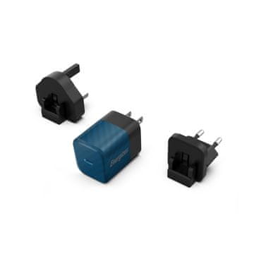 Energizer Energizer Ultimate - Multiplug EU/UK/US GaN USB-C 20W PD stenski polnilnik (moder)