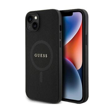 shumee Ovitek Guess Saffiano MagSafe - iPhone 15 Plus (črn)